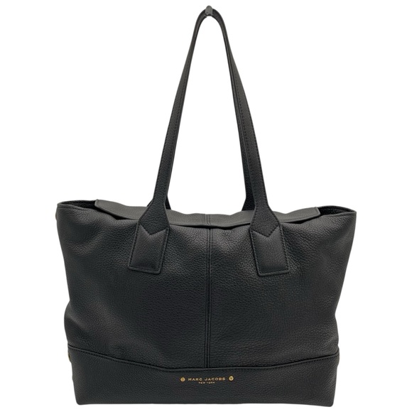 Marc Jacobs Black Leather Top Handle Shoulder Tote Bag - Picture 1 of 12